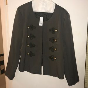 Size XL olive green military style blazer